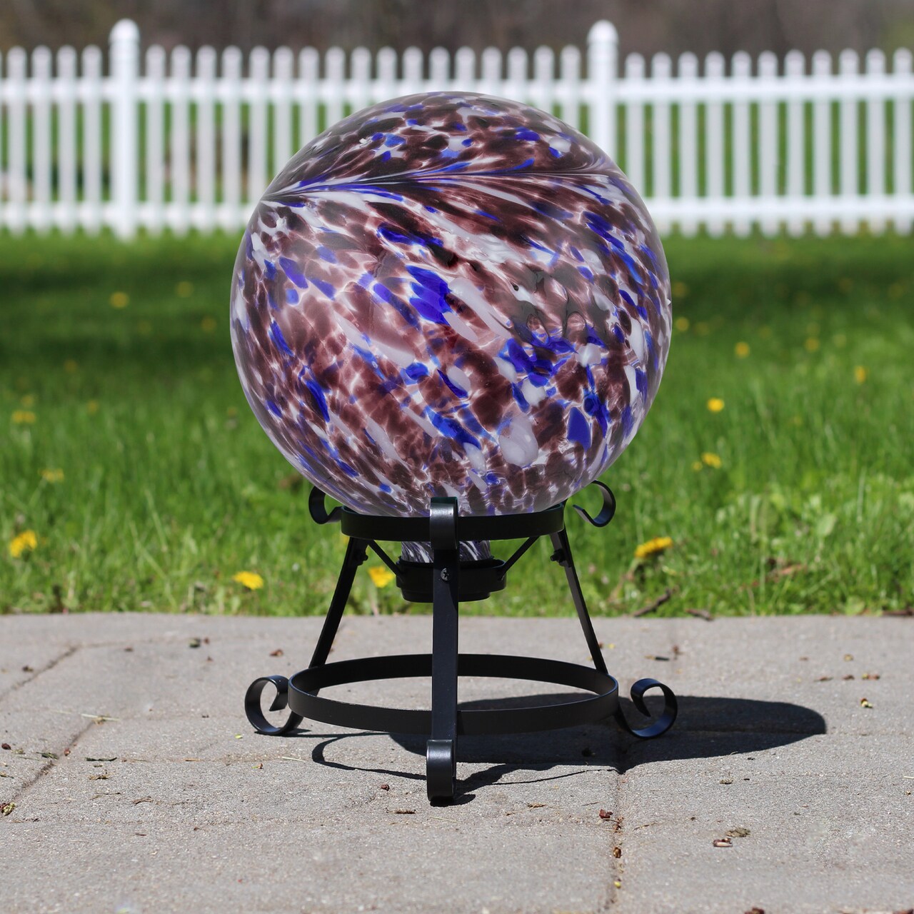 Northlight Outdoor Garden Swirled Gazing Ball - 10" - Purple and White